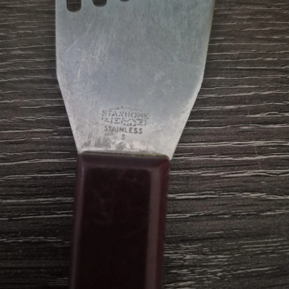 Vintage Stanhome Fish Spatula Stainless Steel Slotted Angled Food Turner *Rare*